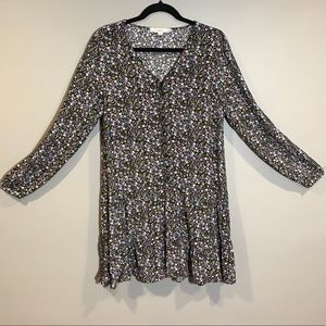 LOFT Flower Power Mini Dress (Multi Colored)